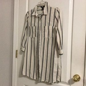 Vertical Striped Shirt Dress